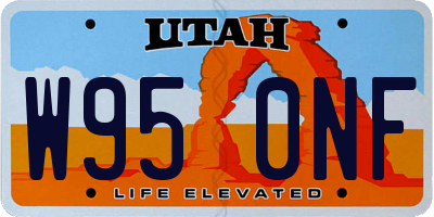 UT license plate W950NF