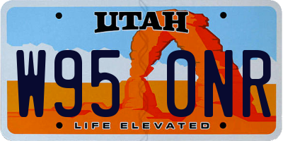 UT license plate W950NR