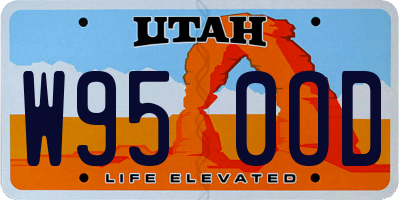UT license plate W950OD