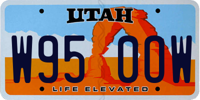 UT license plate W950OW