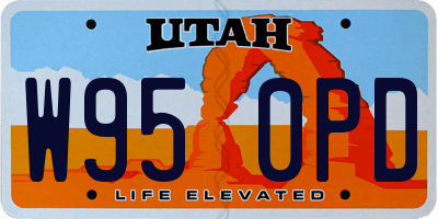 UT license plate W950PD