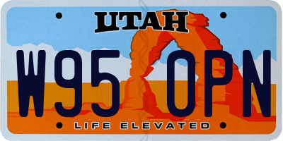 UT license plate W950PN