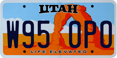 UT license plate W950PO