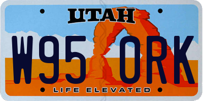 UT license plate W950RK