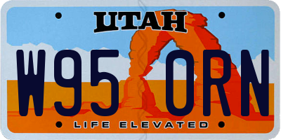 UT license plate W950RN