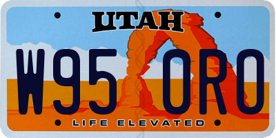 UT license plate W950RO
