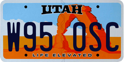 UT license plate W950SC