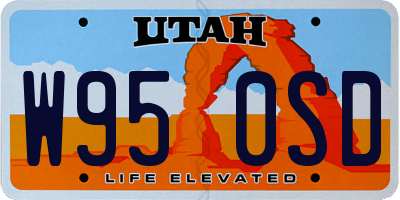 UT license plate W950SD
