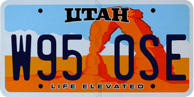 UT license plate W950SE