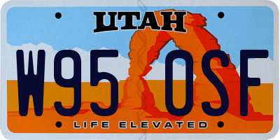 UT license plate W950SF