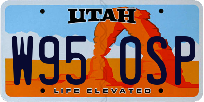 UT license plate W950SP