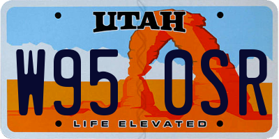 UT license plate W950SR