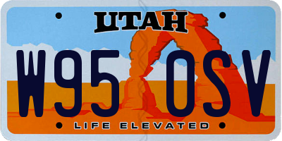 UT license plate W950SV