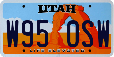 UT license plate W950SW