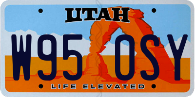 UT license plate W950SY