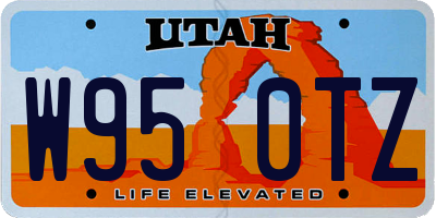 UT license plate W950TZ