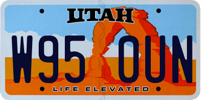 UT license plate W950UN