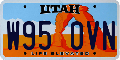 UT license plate W950VN