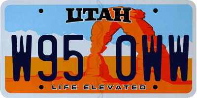 UT license plate W950WW