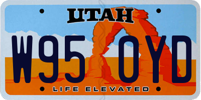 UT license plate W950YD