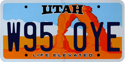 UT license plate W950YE