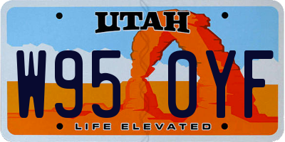 UT license plate W950YF