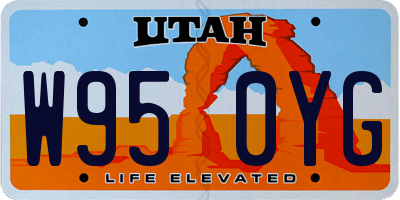 UT license plate W950YG