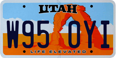 UT license plate W950YI