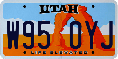UT license plate W950YJ