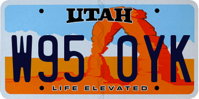 UT license plate W950YK