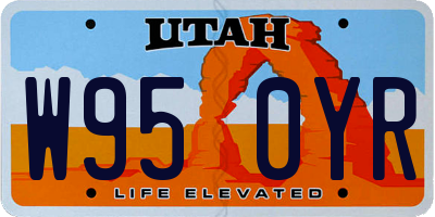 UT license plate W950YR