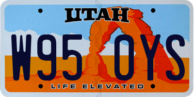 UT license plate W950YS