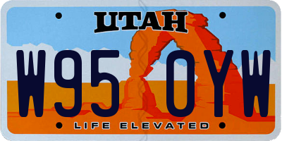 UT license plate W950YW