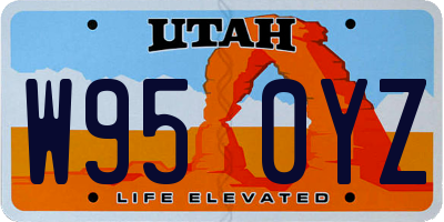 UT license plate W950YZ