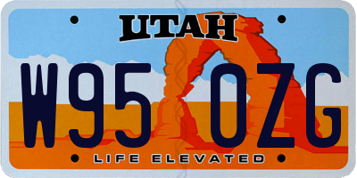 UT license plate W950ZG