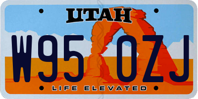 UT license plate W950ZJ