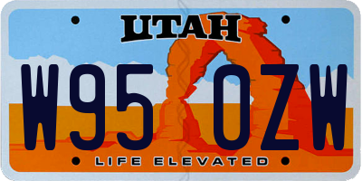 UT license plate W950ZW
