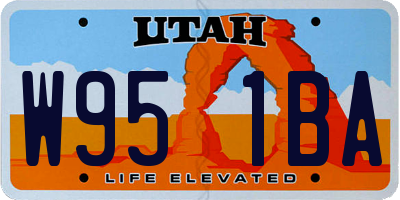UT license plate W951BA