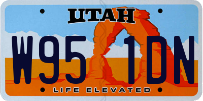 UT license plate W951DN