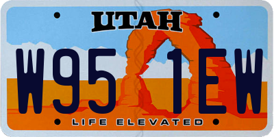 UT license plate W951EW