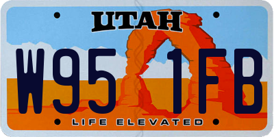 UT license plate W951FB
