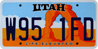 UT license plate W951FD