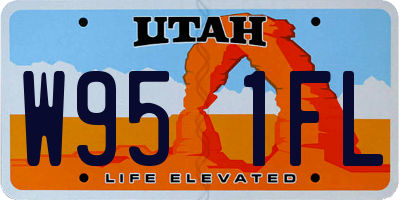 UT license plate W951FL