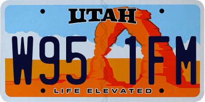 UT license plate W951FM