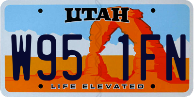 UT license plate W951FN
