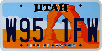 UT license plate W951FW