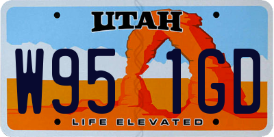 UT license plate W951GD
