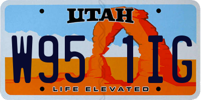 UT license plate W951IG
