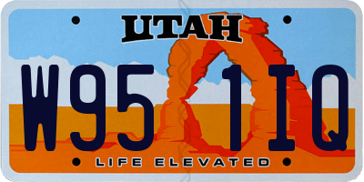 UT license plate W951IQ