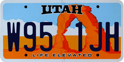 UT license plate W951JH